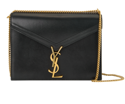 Medium Cassandra Chain Bag, Leather, Black, 0618, DB, 2*